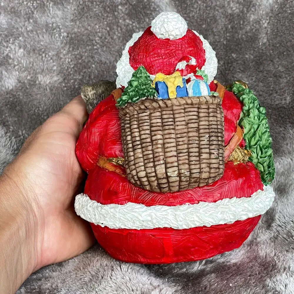 Pier 1 Santa Claus Figure Resin(?) Round Retired Christmas Collectible 6